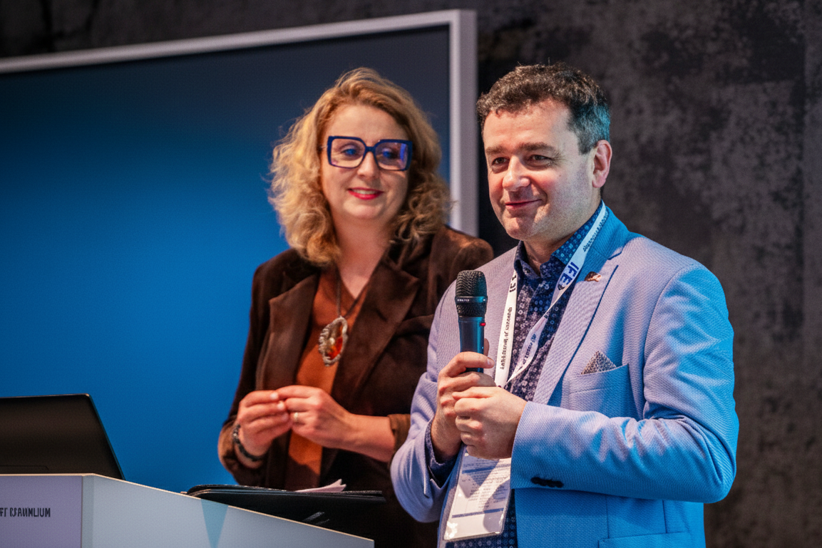 Vice-rector for education and Project coordinator on stage